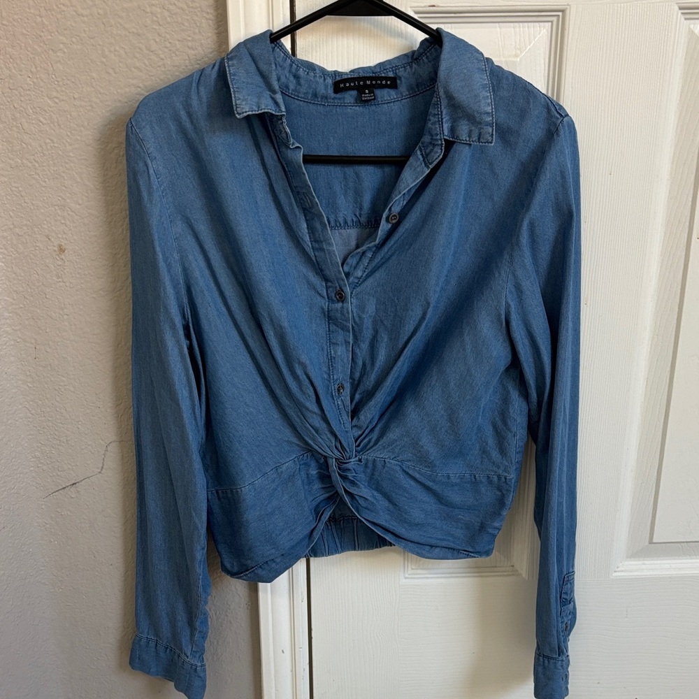 Haute Monde Denim Blue Button-Down Shirt